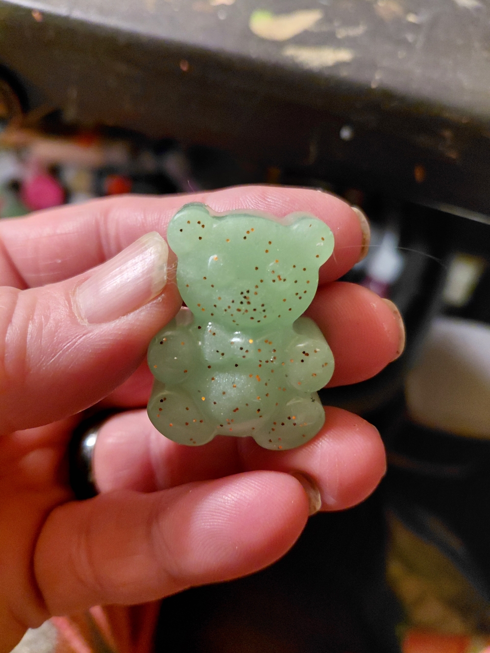 Mint Green Teddy-Shaped Silicone Kitchen Tool